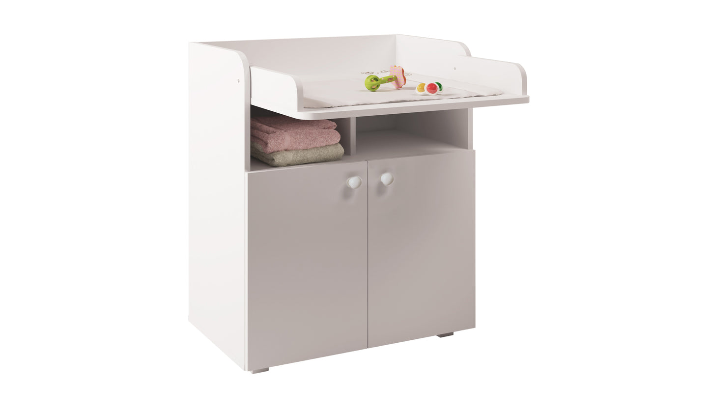 Kidsaw Baby Changing Board Cupboard with Storage - White