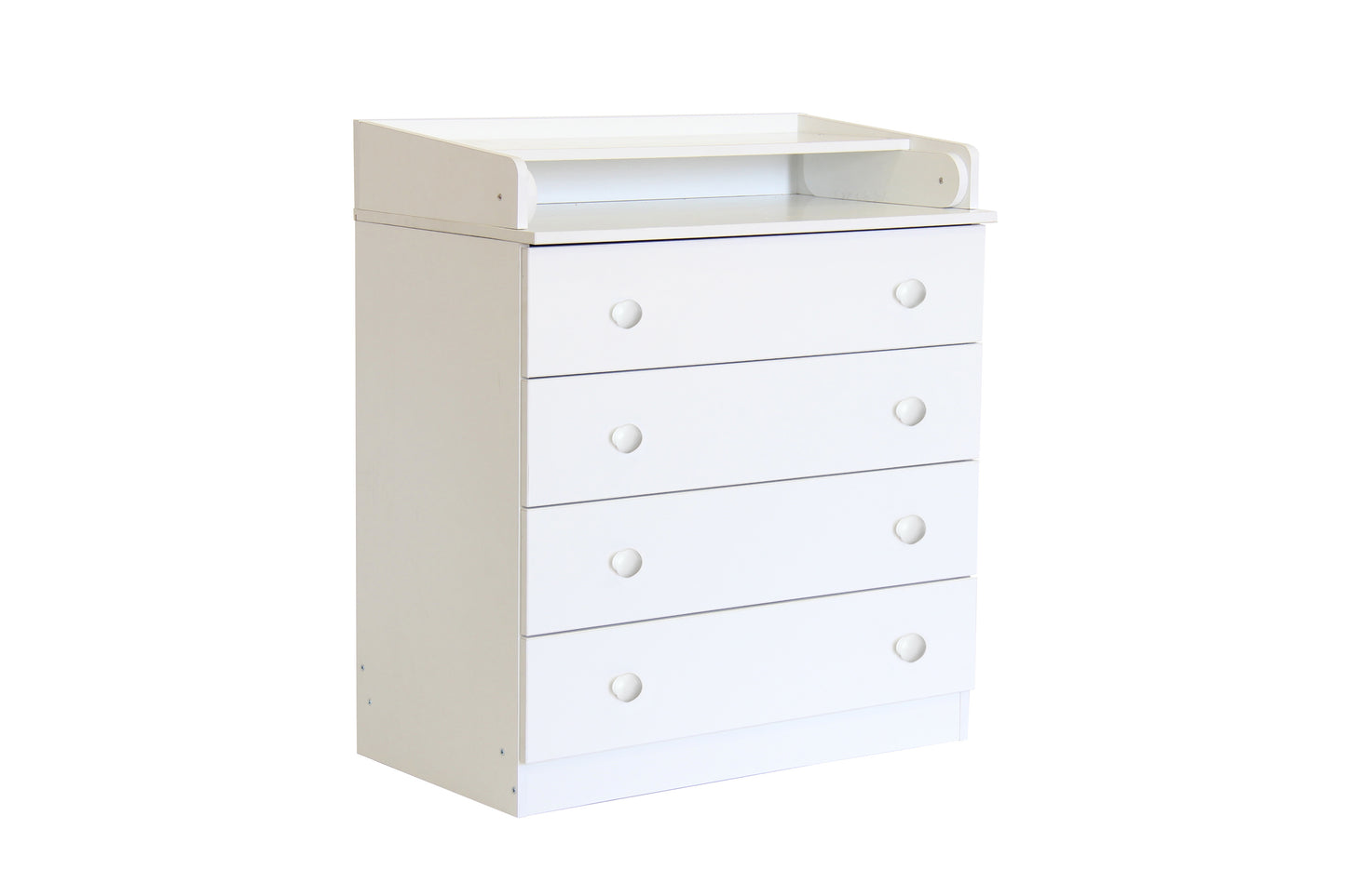 Kidsaw Baby 4 Drawer Unit With Changing Board and Storage - White