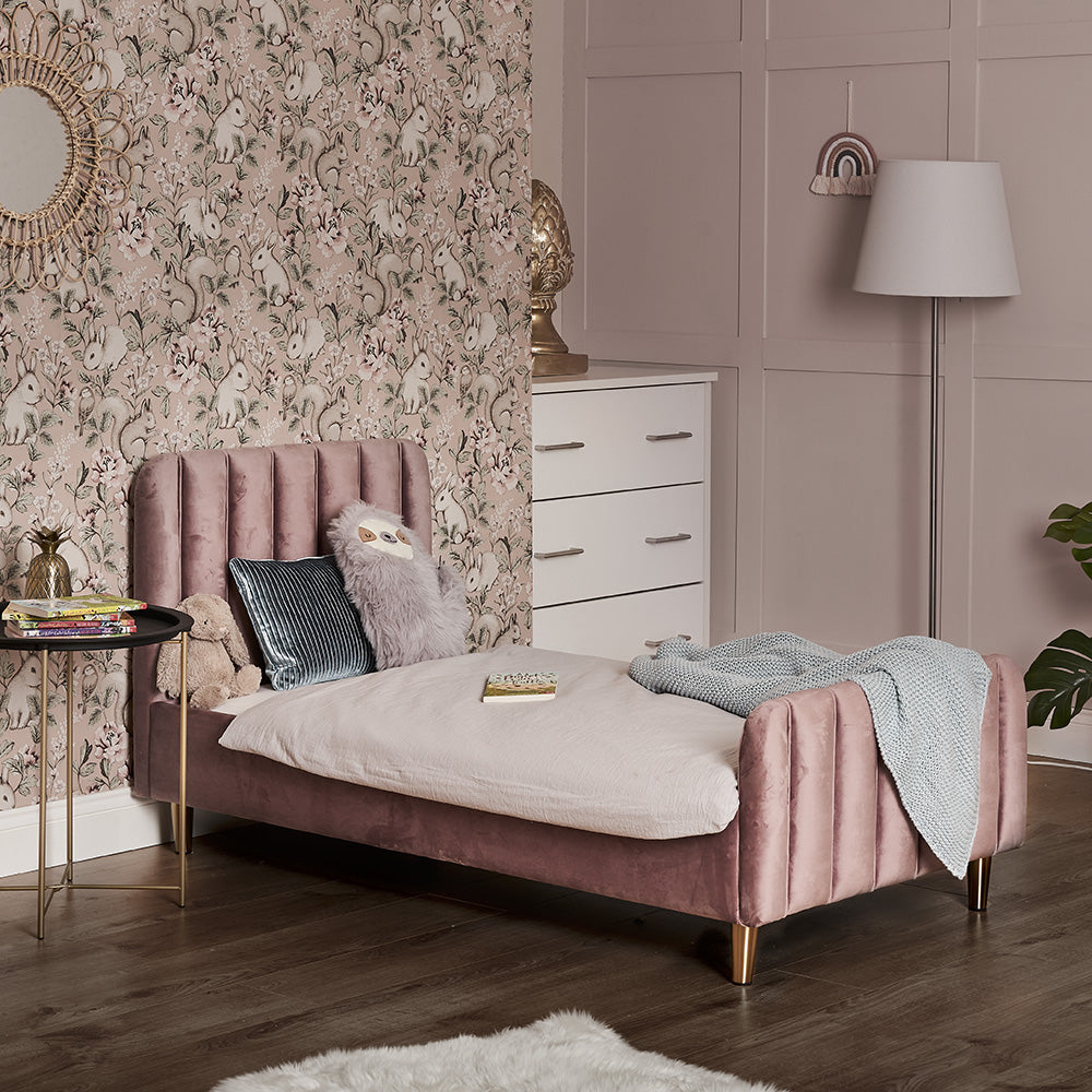 Obaby Gatsby Toddler Bed - Velvet Pink 140 x 70