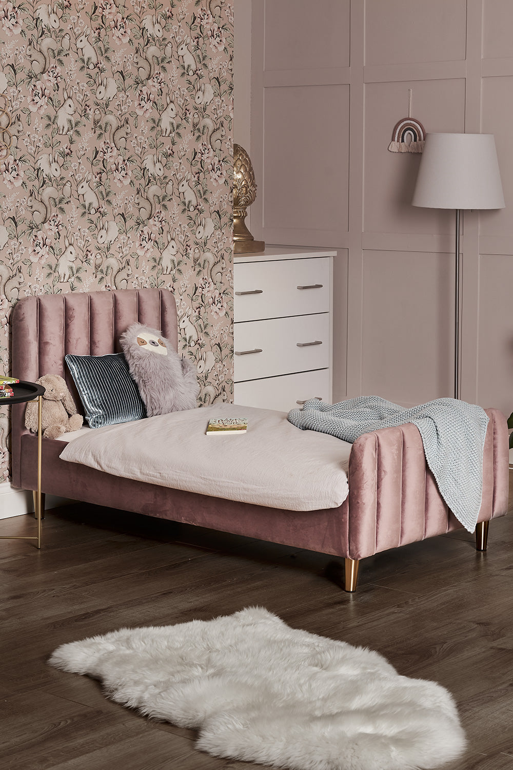 Obaby Gatsby Toddler Bed - Velvet Pink 140 x 70