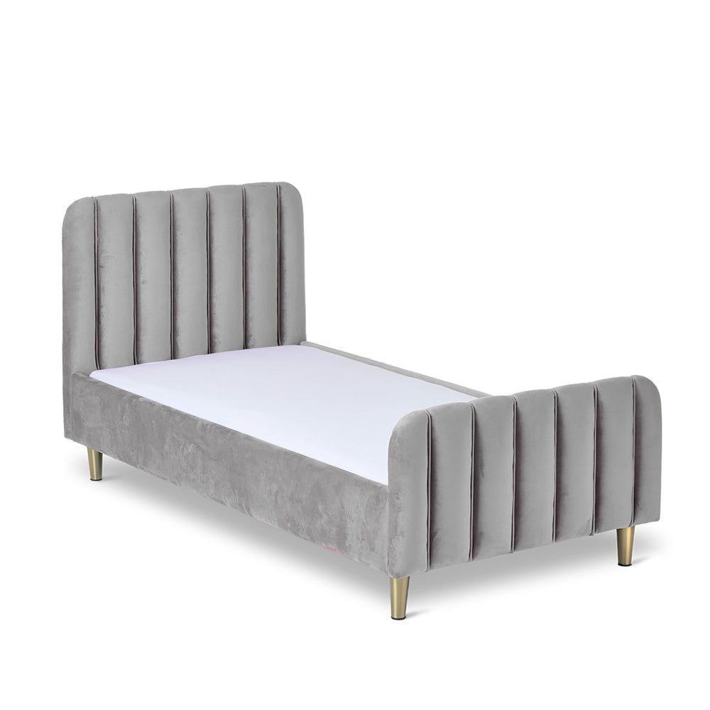 Obaby Gatsby Single Bed - Velvet Grey 190 x 90