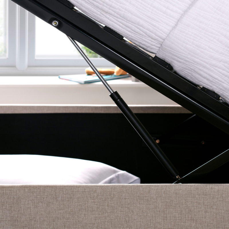 Bedmaster Candy Oatmeal Fabric Ottoman Bed