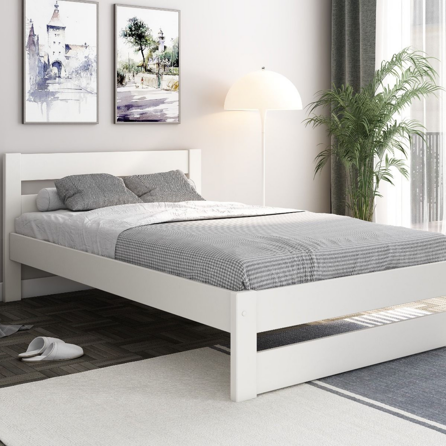 Noomi Tera Solid Wood Small Double Bed (FSC-CERTIFIED)