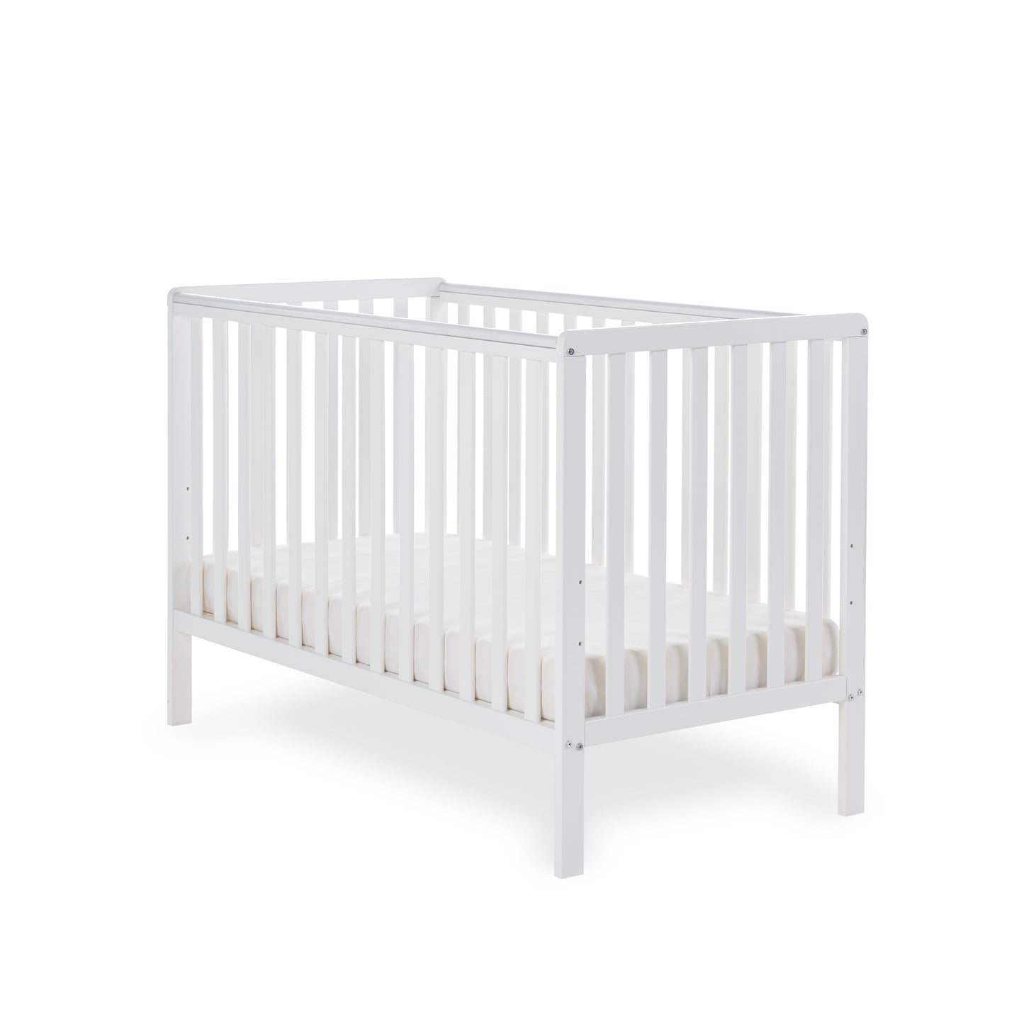 Obaby Bantam Space Saver Cot + Fibre Mattress - White 100 x 50