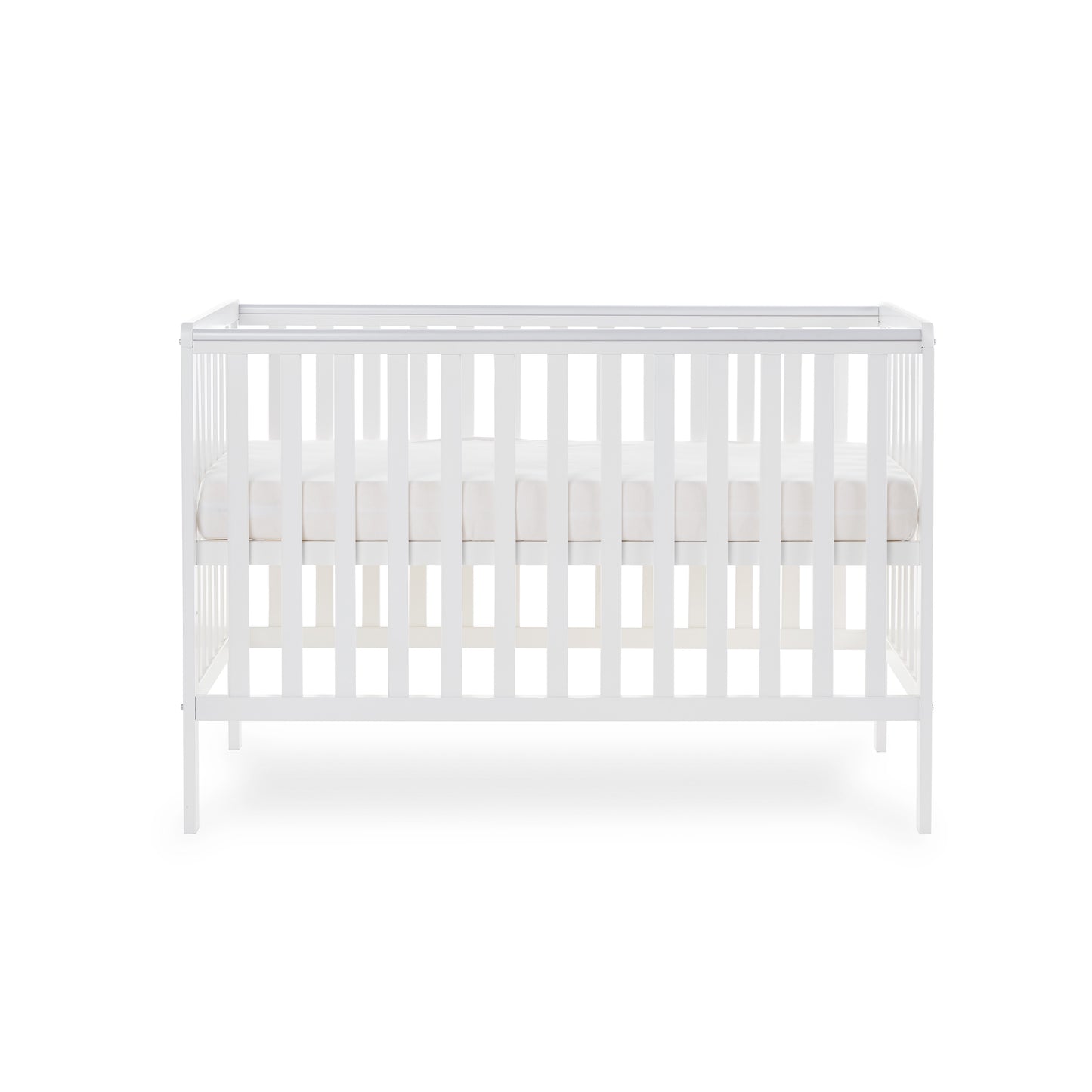 Obaby Bantam Space Saver Cot + Fibre Mattress - White 100 x 50
