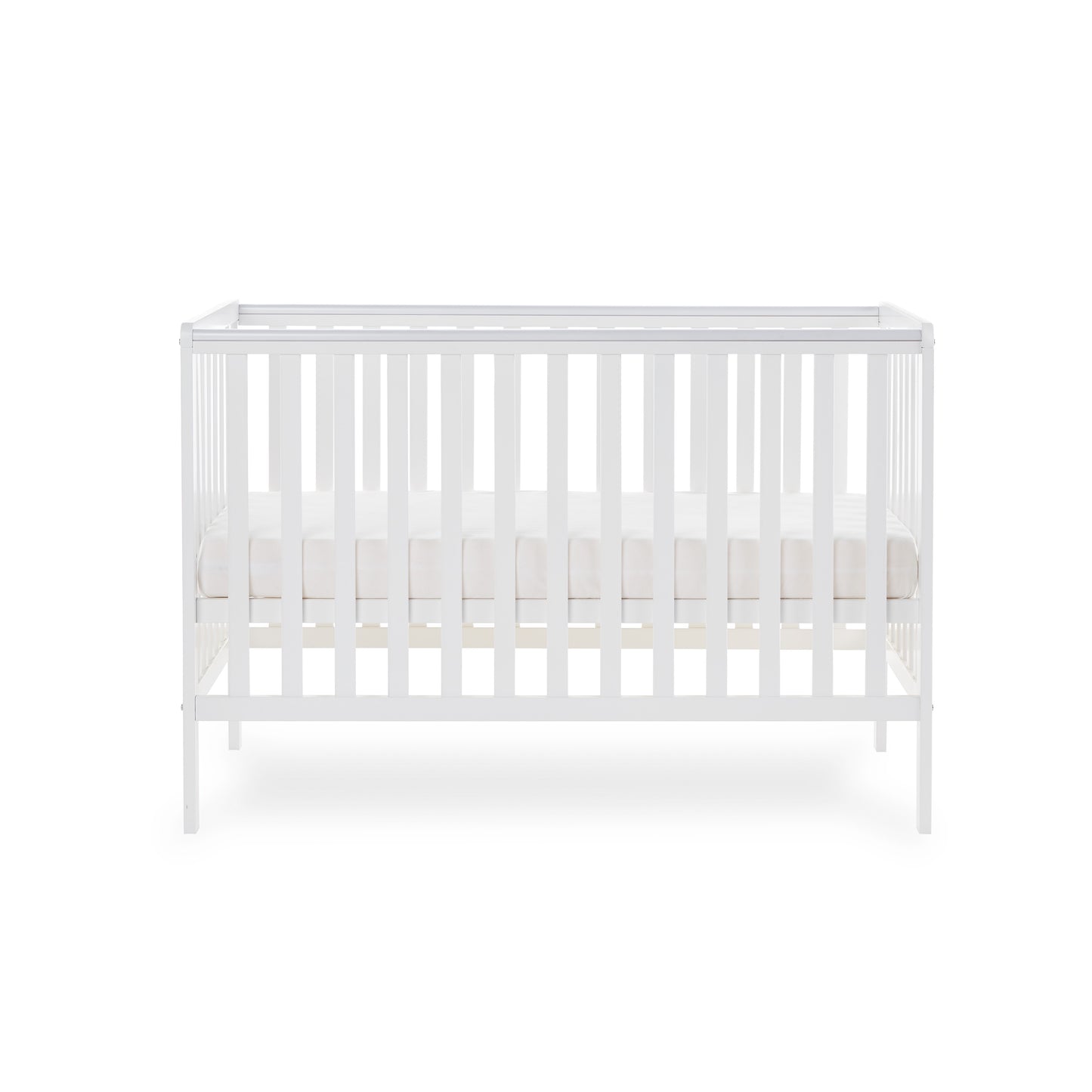 Obaby Bantam Space Saver Cot + Fibre Mattress - White 100 x 50