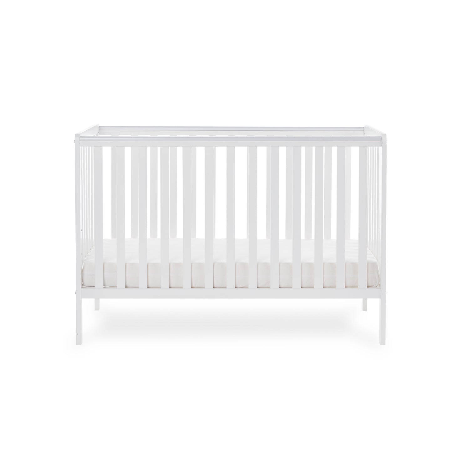 Obaby Bantam Space Saver Cot + Fibre Mattress - White 100 x 50