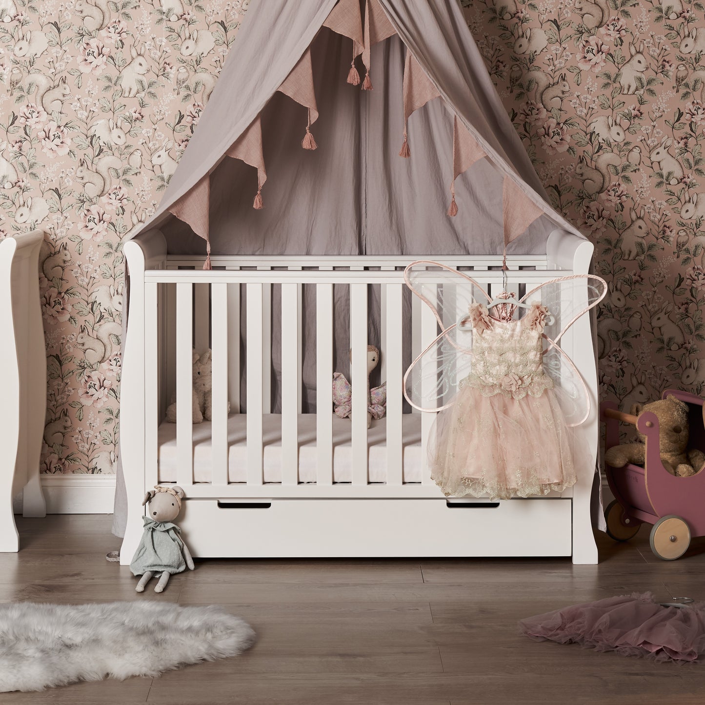 Obaby Stamford Mini Cot Bed - White 120 x 60