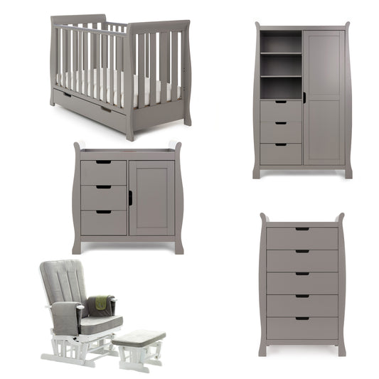 Obaby Stamford Mini 5 Piece Room Set - Taupe Grey 120 x 60