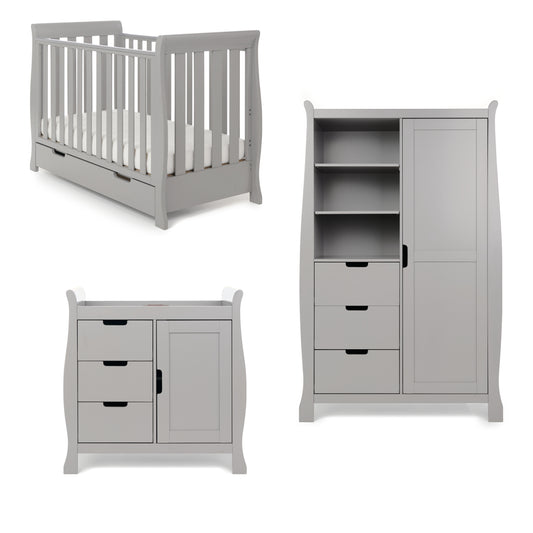Obaby Stamford Mini 3 Piece Room Set - Warm Grey 120 x 60