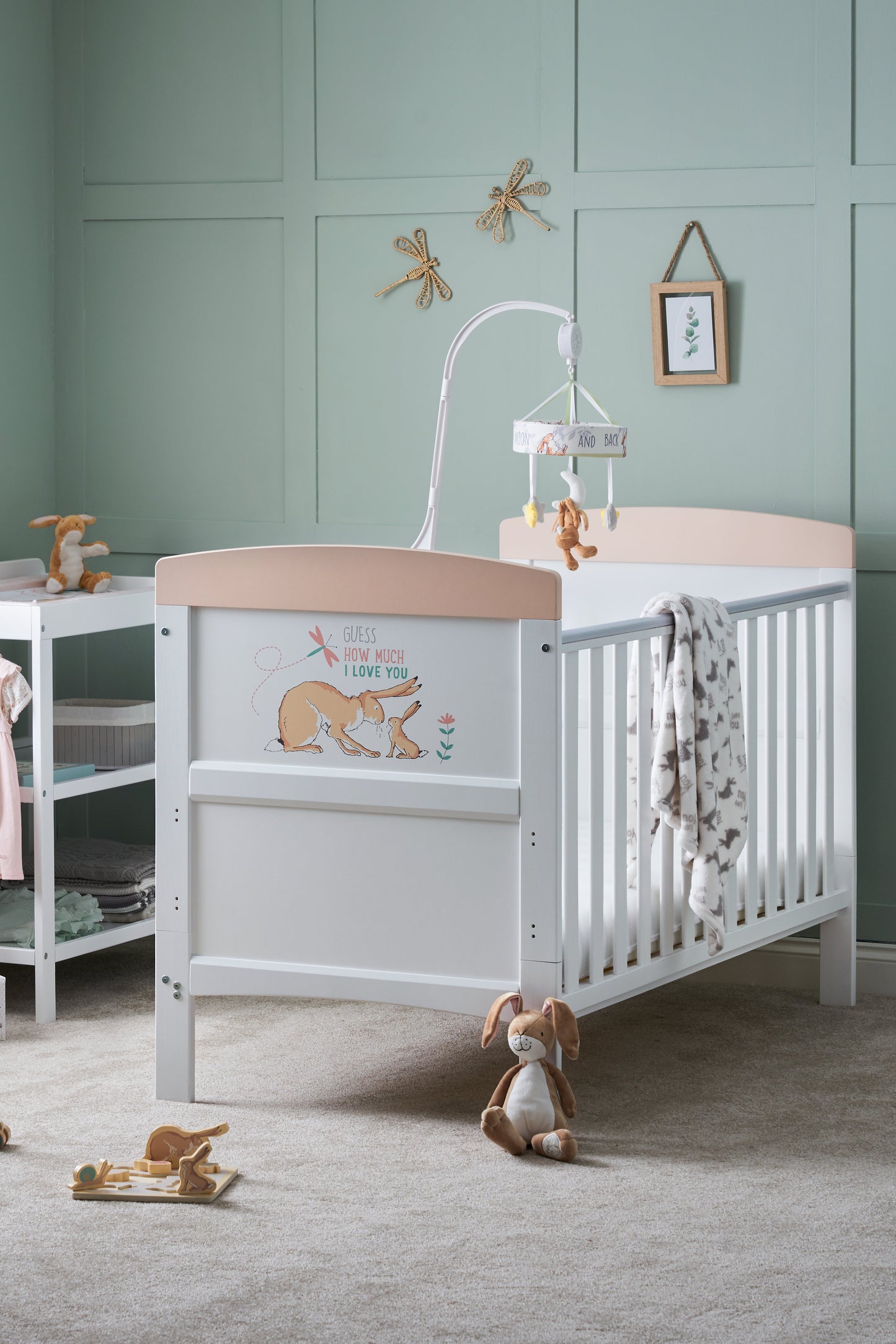Obaby Grace Inspire Cot Bed - Guess - I Can Hop 140 x 70