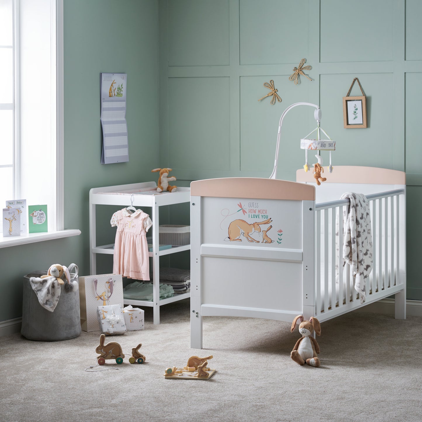 Obaby Grace Inspire Cot Bed - Guess - I Can Hop 140 x 70