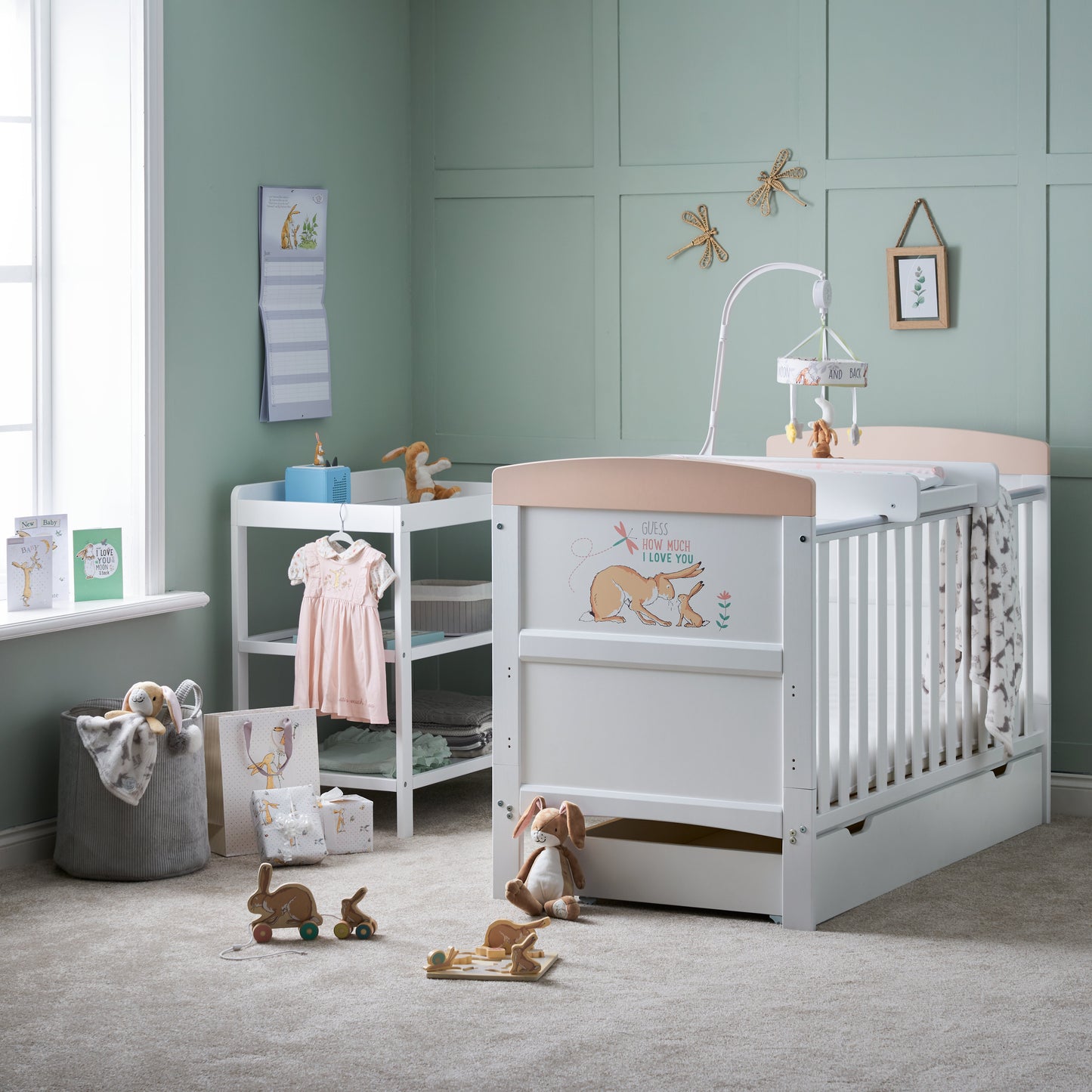 Obaby Grace Inspire Cot Bed - Guess - I Can Hop 140 x 70