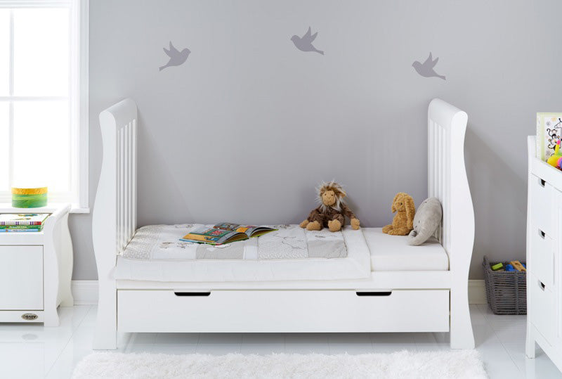 Obaby Stamford Luxe Sleigh 5 Piece Room Set - White 140 x 70