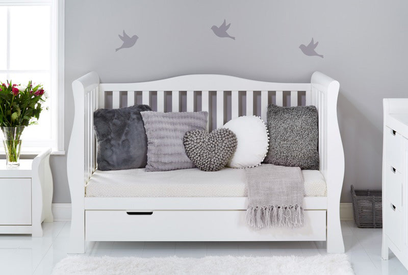 Obaby Stamford Luxe Sleigh 5 Piece Room Set - White 140 x 70
