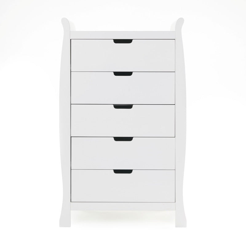 Obaby Stamford Luxe Sleigh 5 Piece Room Set - White 140 x 70