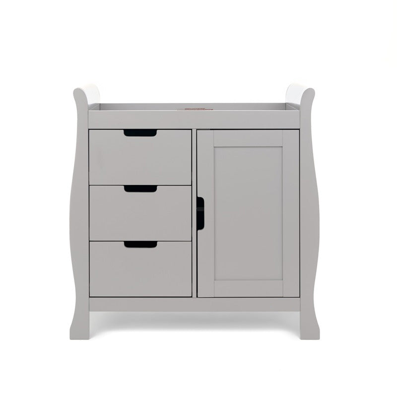 Obaby Stamford Luxe Sleigh 3 Piece Room Set - Warm Grey 140 x 70