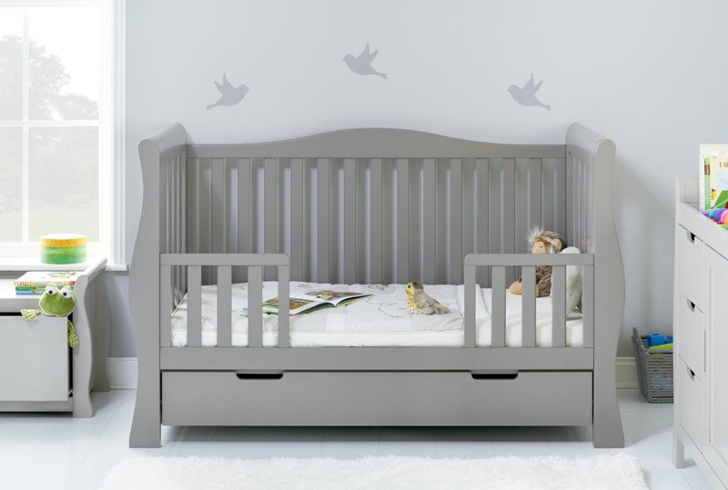 Obaby Stamford Luxe Sleigh 4 Piece Room Set - Warm Grey 140 x 70