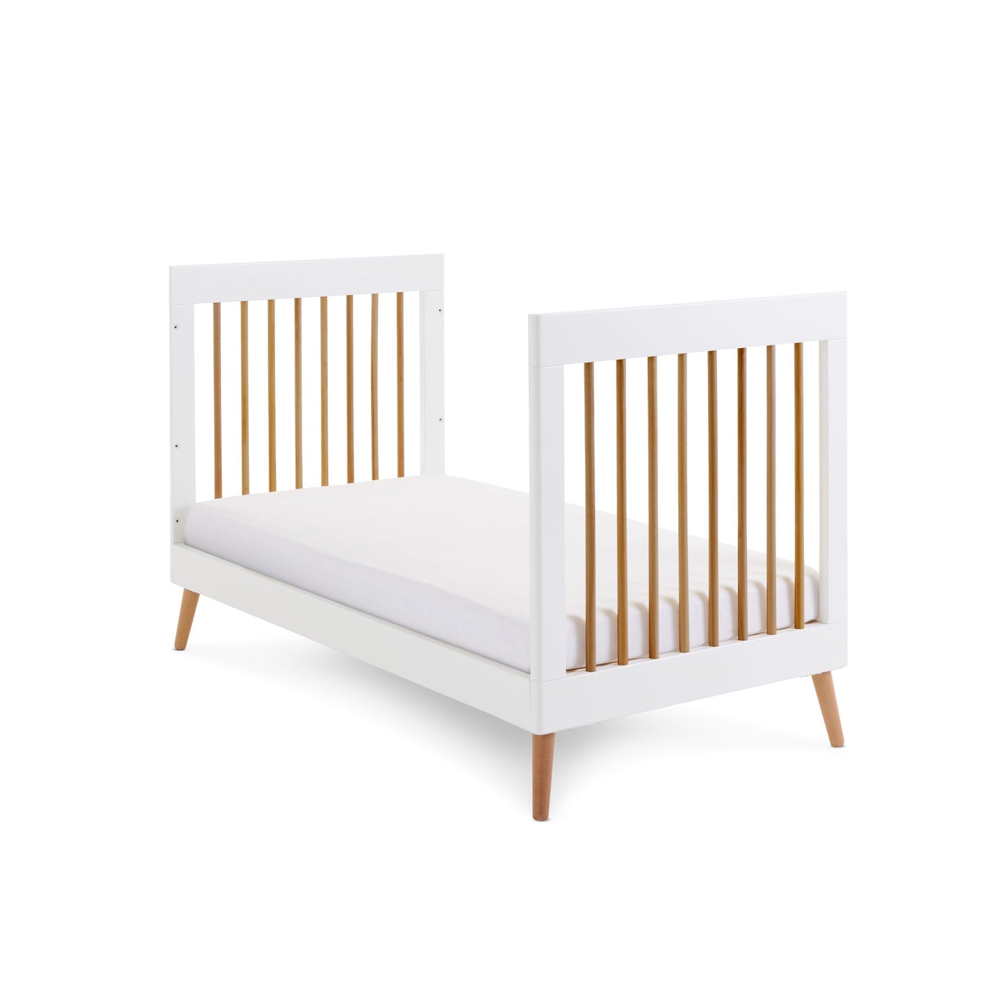 Obaby Maya Cot Bed - White with Natural 140 x 70