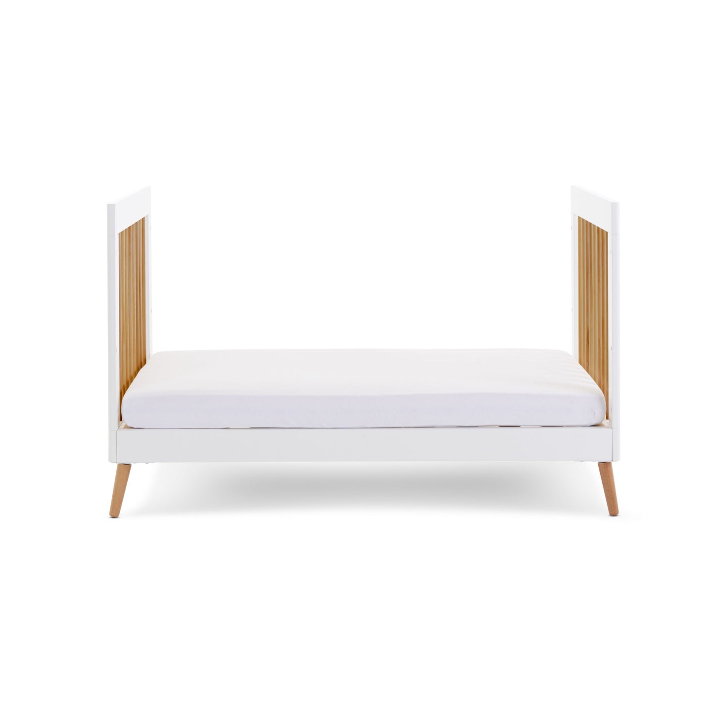 Obaby Maya Cot Bed - White with Natural 140 x 70