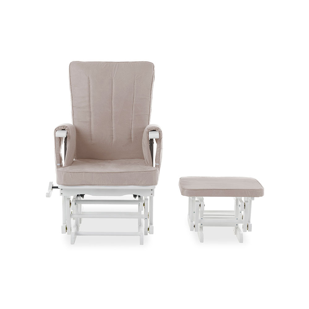 Obaby Deluxe Reclining Glider Chair & Stool - Sand