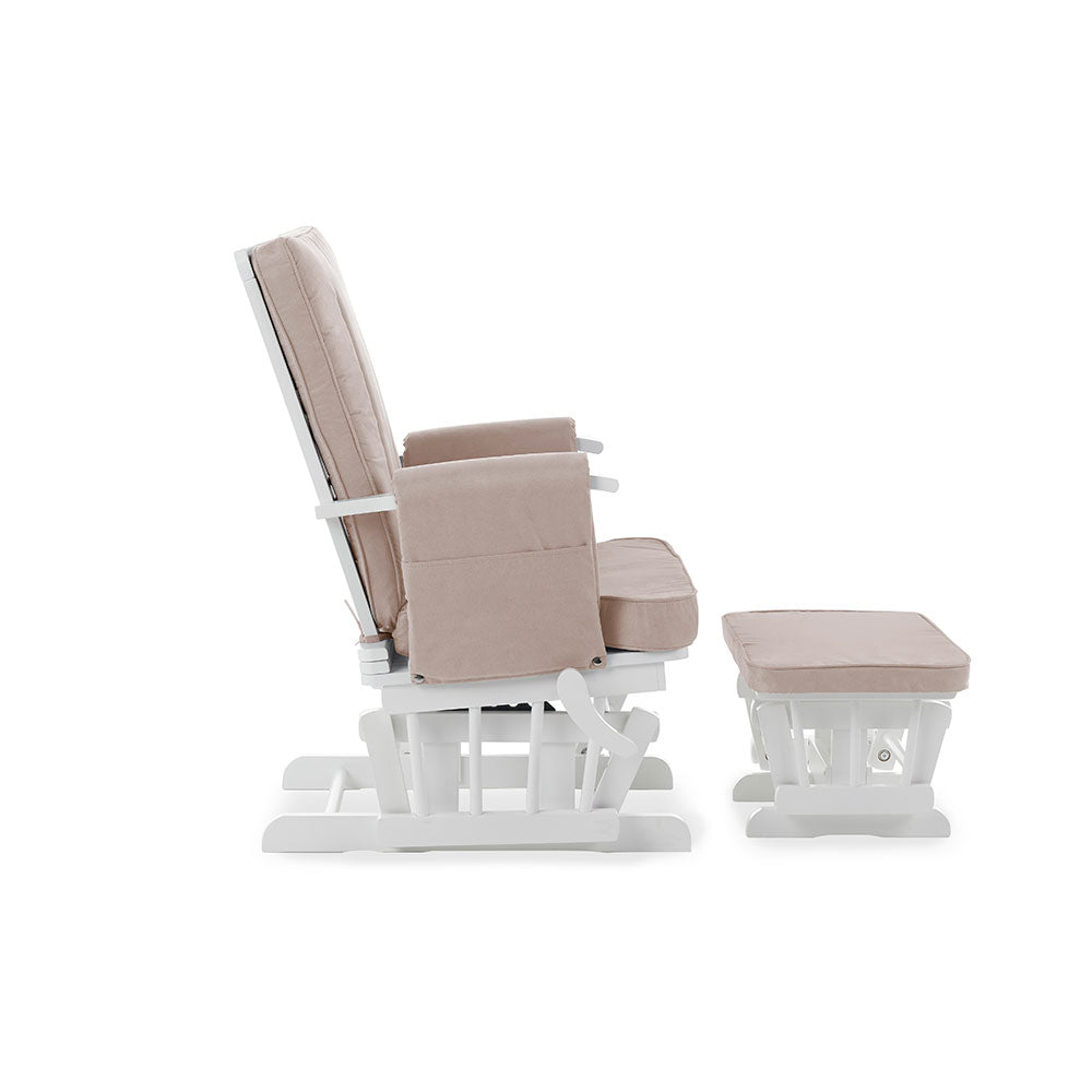 Obaby Deluxe Reclining Glider Chair & Stool - Sand