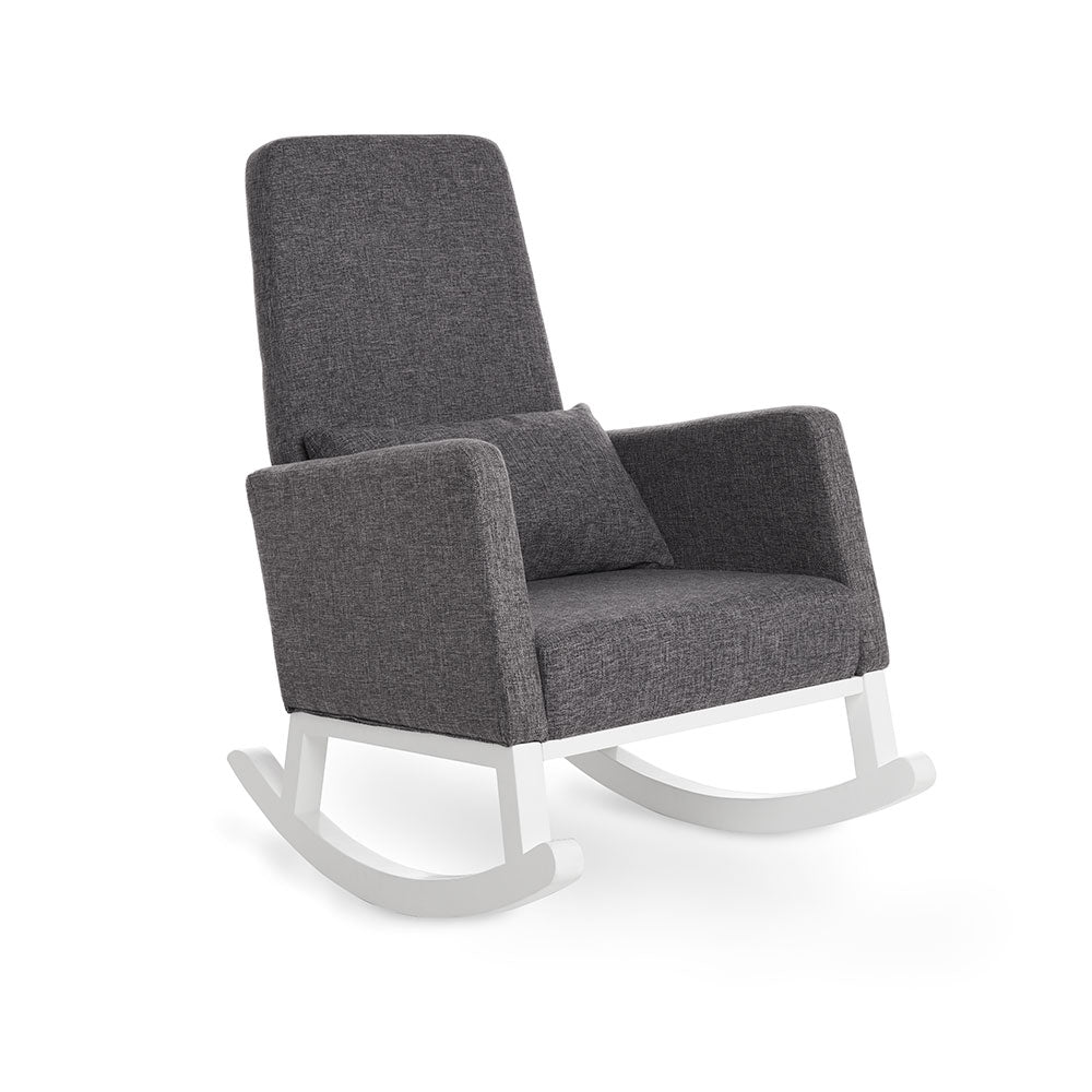 Obaby High Back Rocking Chair - Silver/Stone