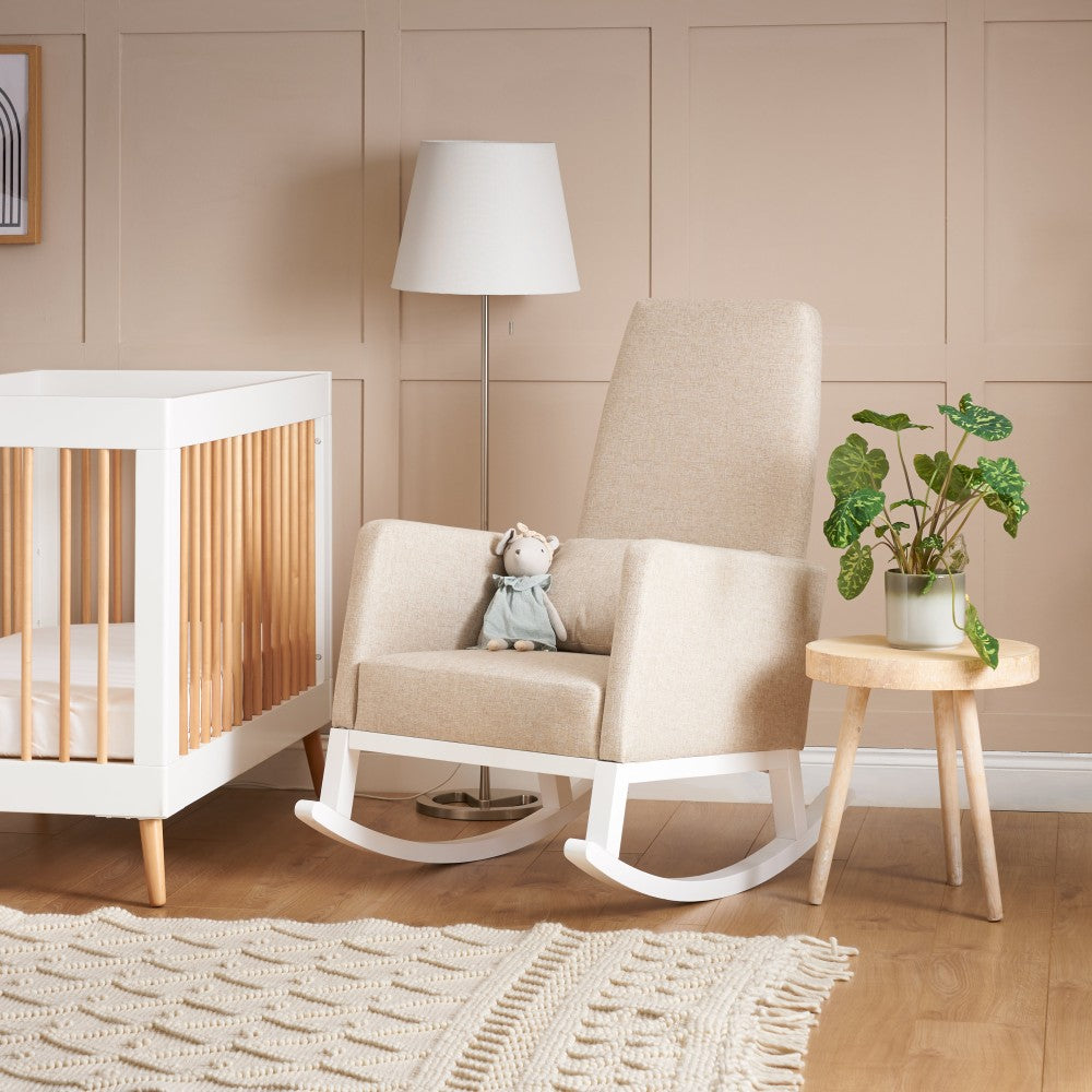 Obaby High Back Rocking Chair - Oatmeal