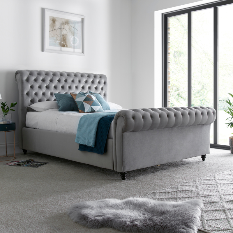 Bedmaster Osborne Velvet Chesterfield Ottoman Bed