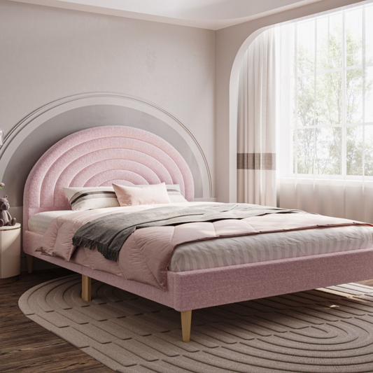 Flair Ava Boucle Fabric Double Bed