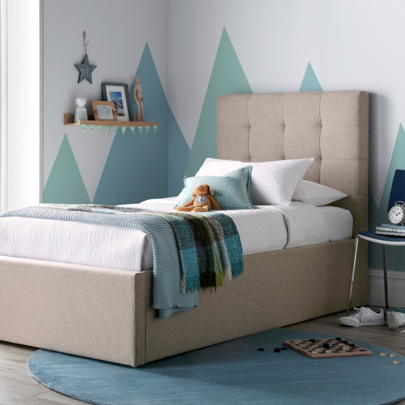 Bedmaster Candy Oatmeal Fabric Ottoman Bed
