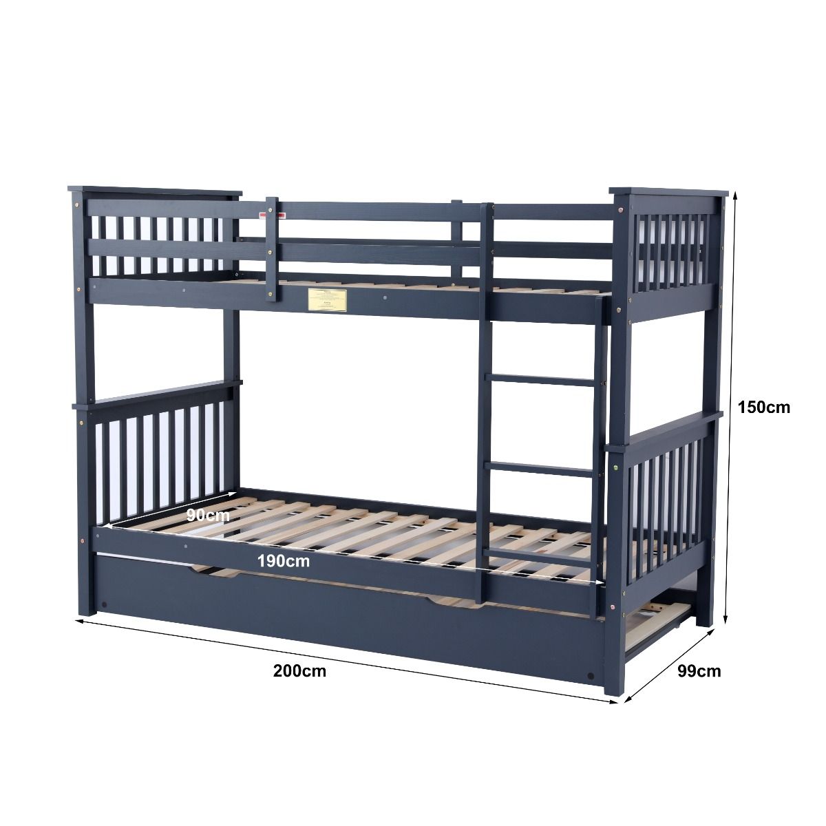 Flair Wooden Zoom Detachable Bunk Bed with Trundle