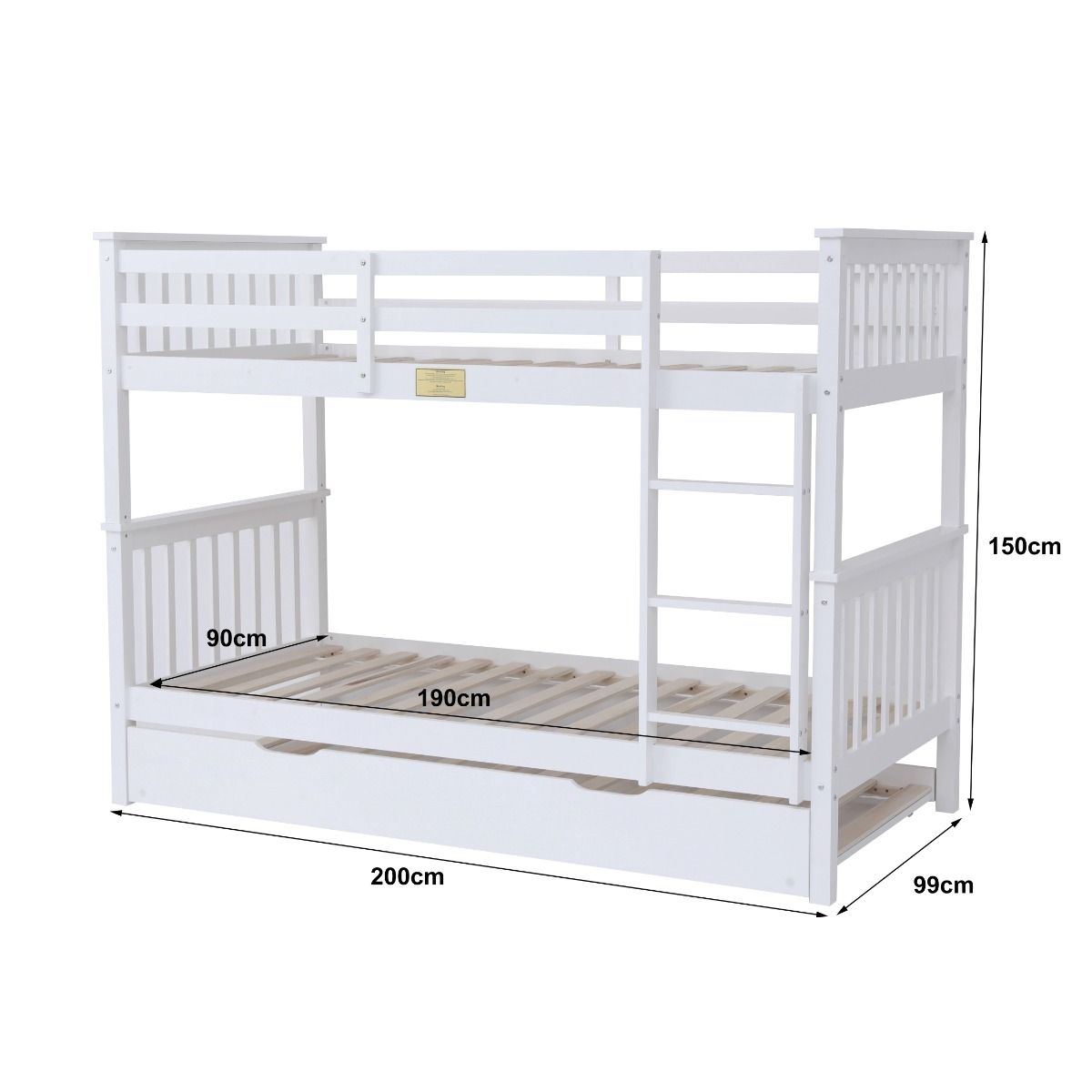 Flair Wooden Zoom Detachable Bunk Bed with Trundle