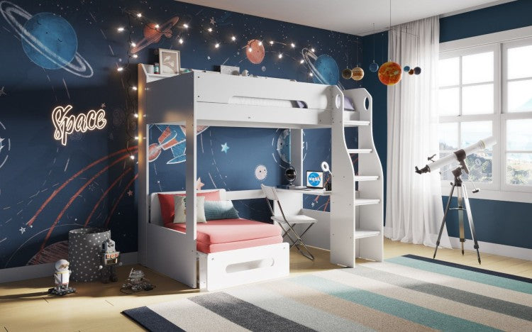 Flair Cosmic Futon High Sleeper White