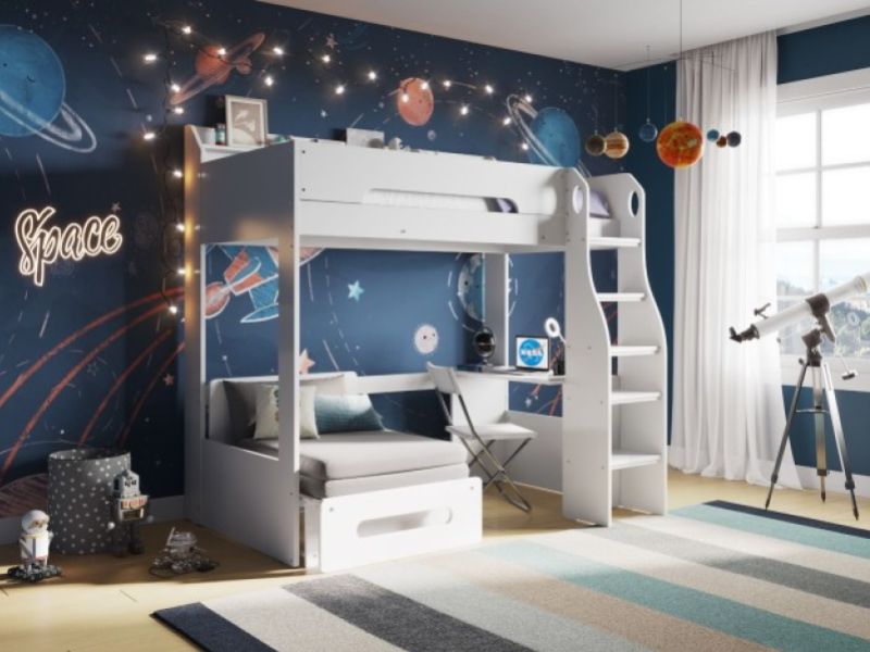 Flair Cosmic Futon High Sleeper White