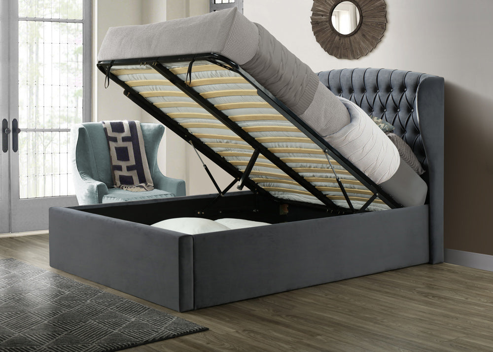 Bedmaster Warwick Velvet Ottoman Bed