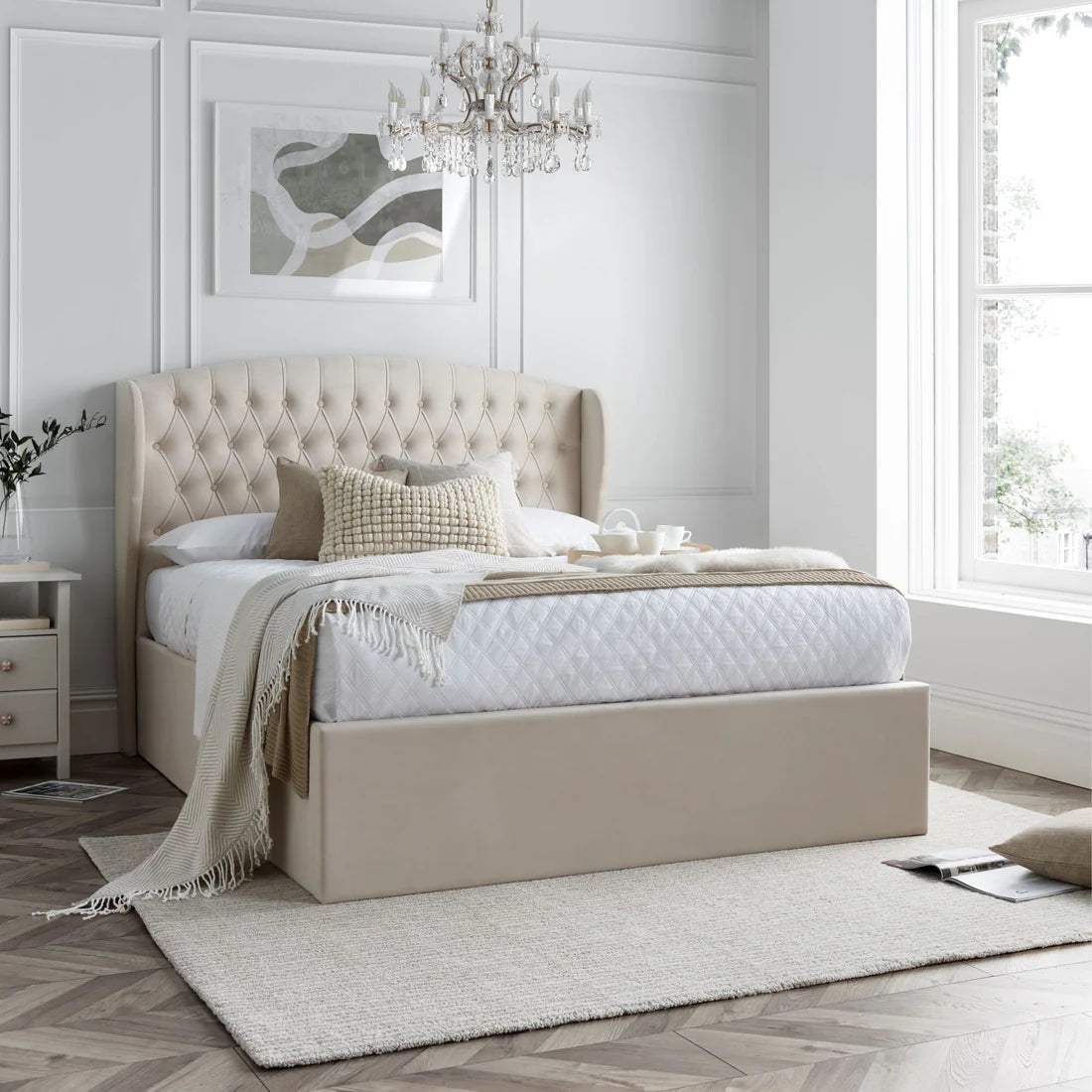 Bedmaster Warwick Velvet Ottoman Bed