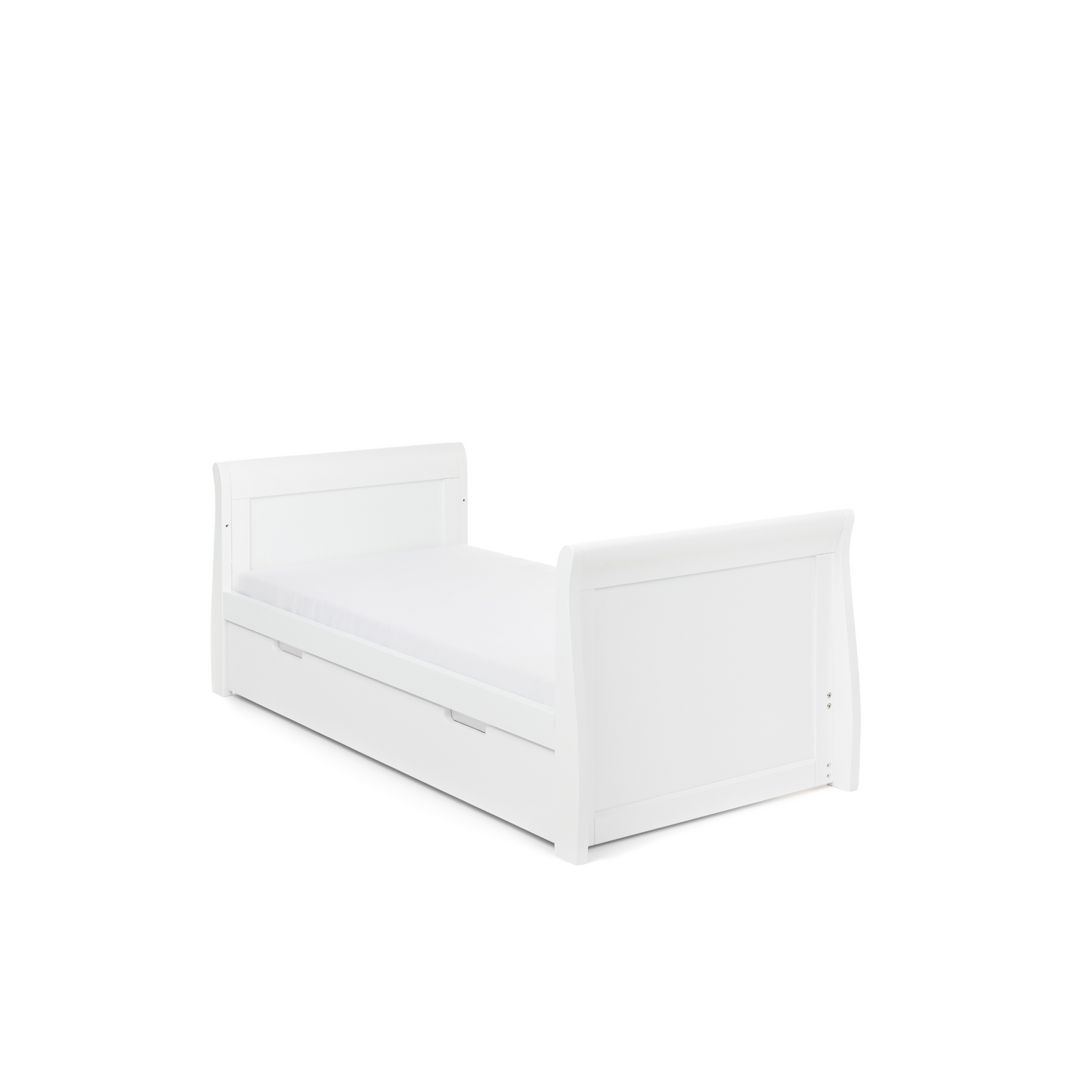 Obaby Stamford Classic Sleigh 3 Piece Room Set + Glider Chair - White 140 x 70