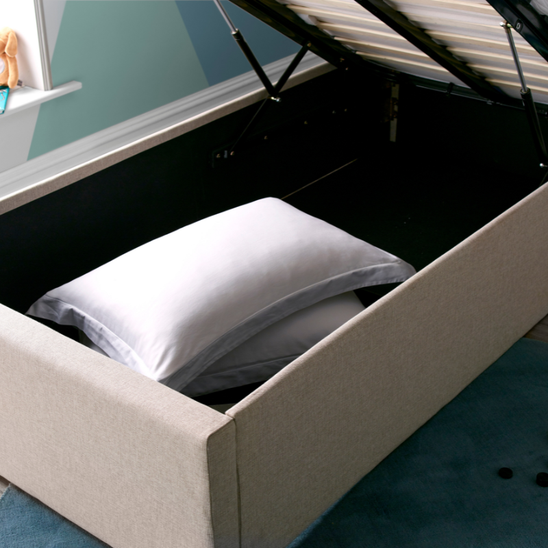 Bedmaster Candy Oatmeal Fabric Ottoman Bed