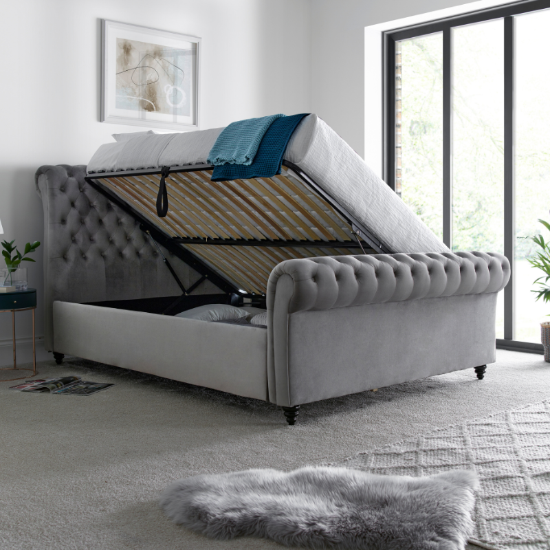 Bedmaster Osborne Velvet Chesterfield Ottoman Bed