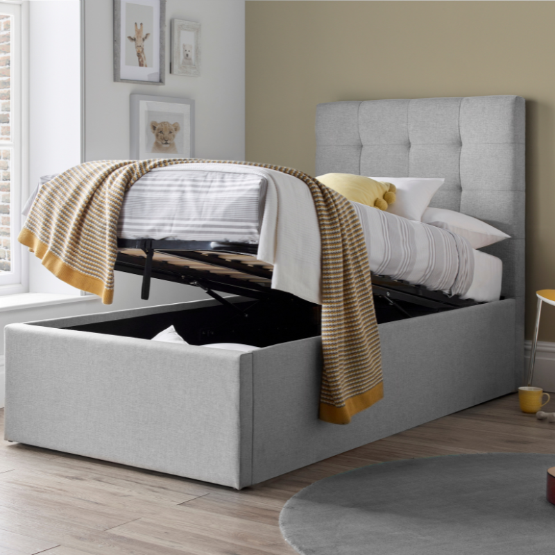 Bedmaster Candy Grey Fabric Ottoman Bed
