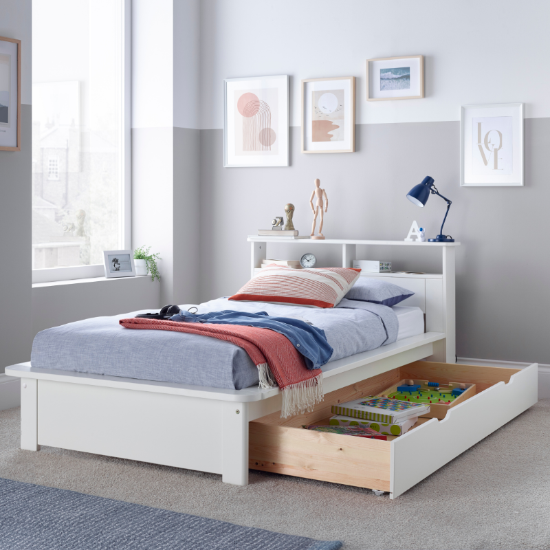 Bedmaster Fraser White Wooden Storage Bed