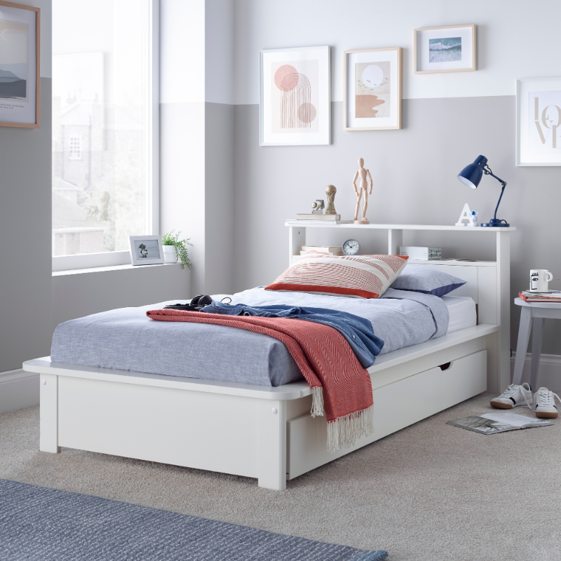 Bedmaster Fraser White Wooden Storage Bed