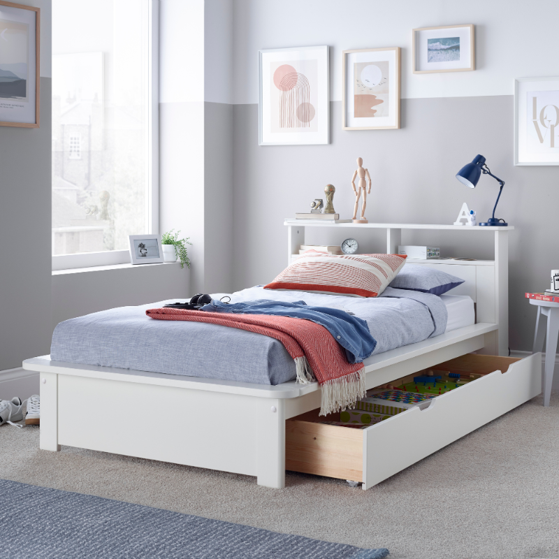 Bedmaster Fraser White Wooden Storage Bed