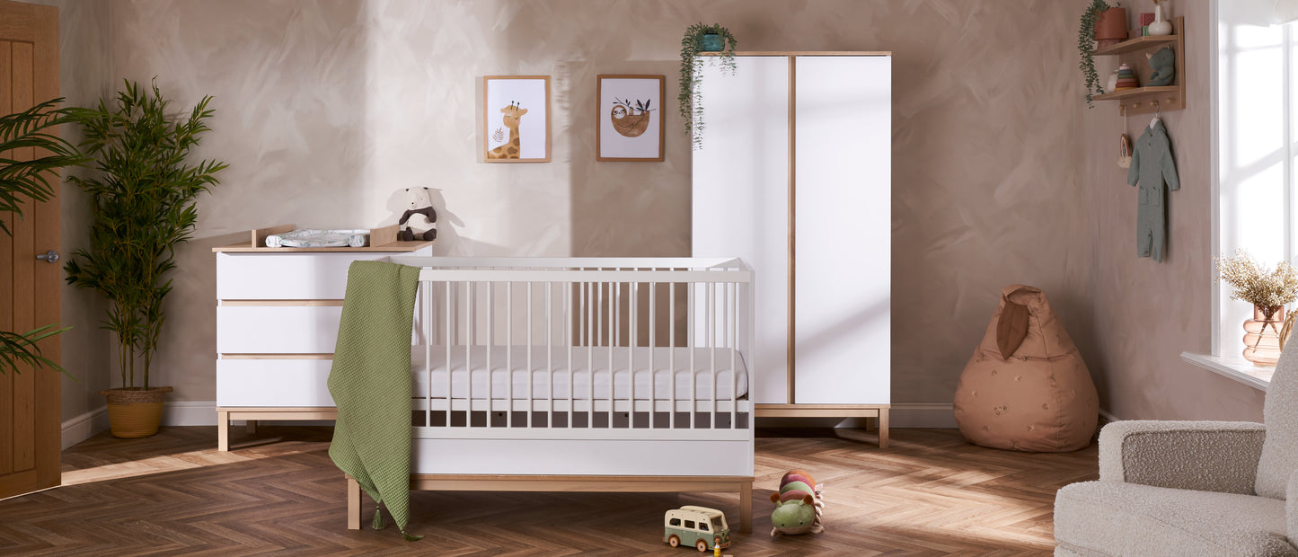 Obaby Astrid Mini 3 Piece Room Set - White 120 x 60