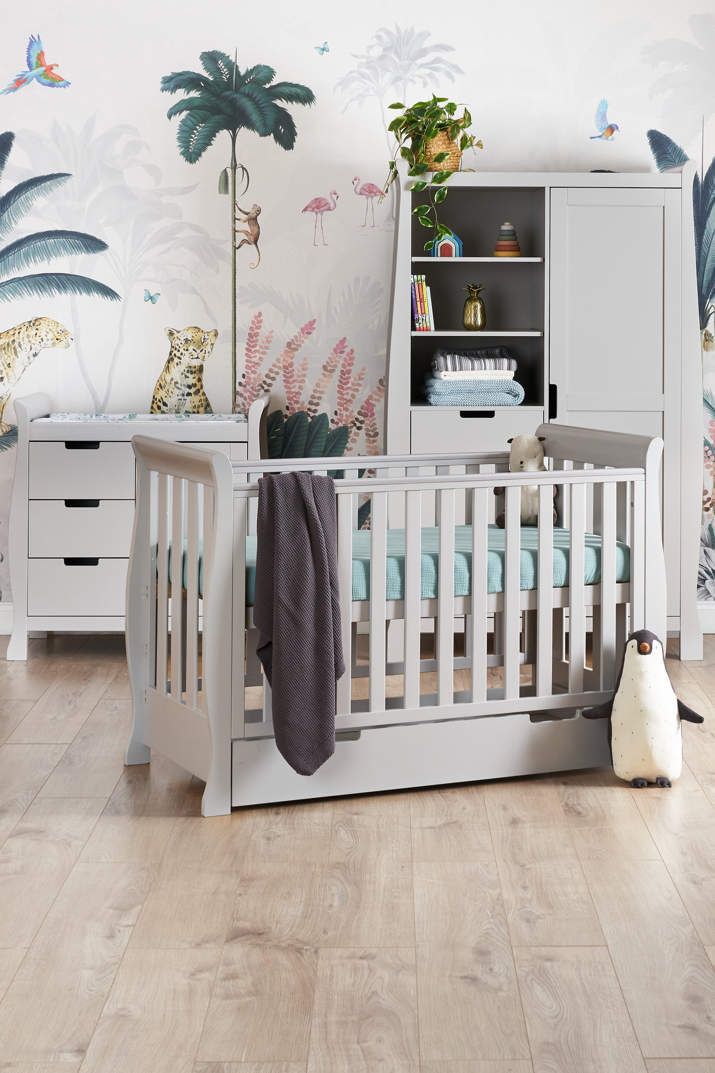 Obaby Stamford Mini 3 Piece Room Set - Warm Grey 120 x 60