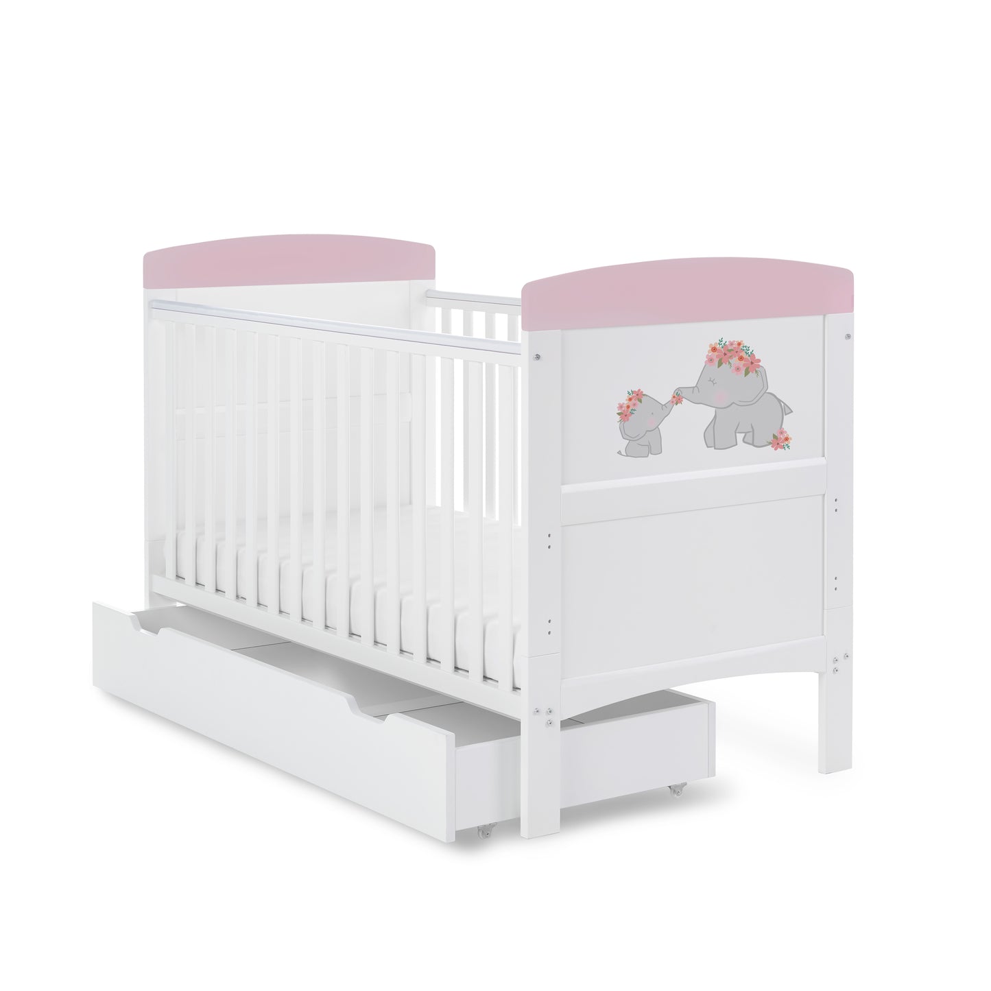 Obaby Grace Inspire Cot Bed - Me & Mini Me Elephants 140 x 70