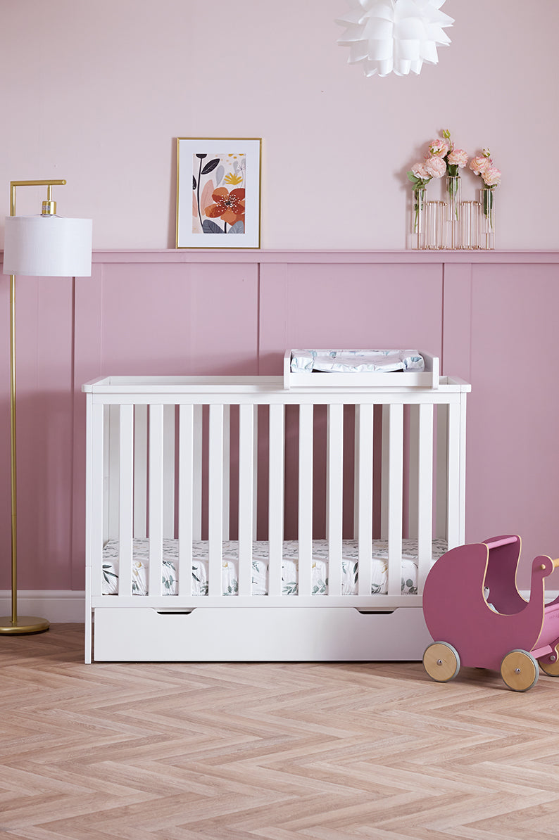 Obaby Evie Mini Cot Bed - White 120 x 60