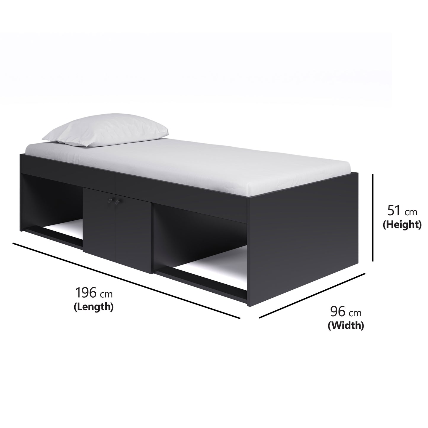 Kidsaw Low Single Cabin Bed - Black