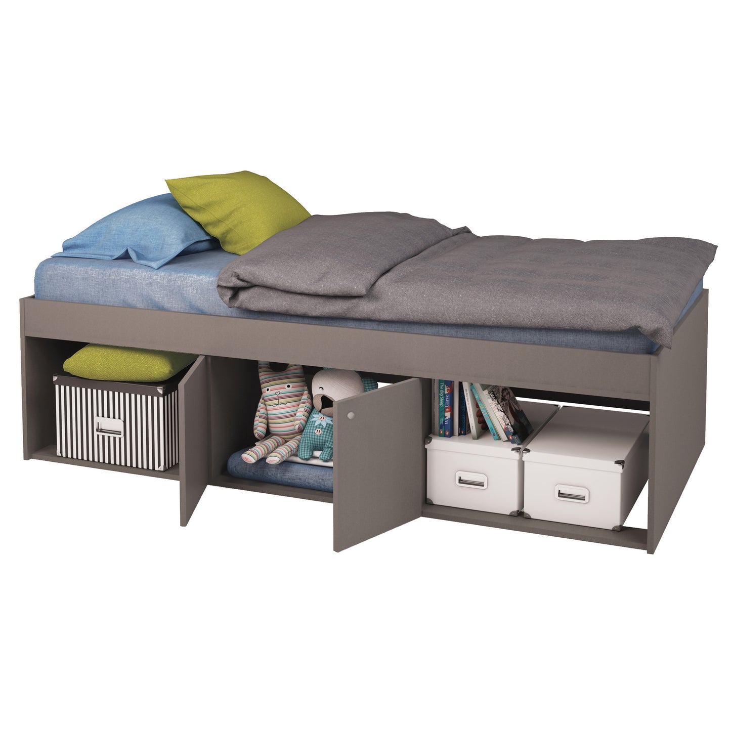Kidsaw Low Single Cabin Bed - Grey
